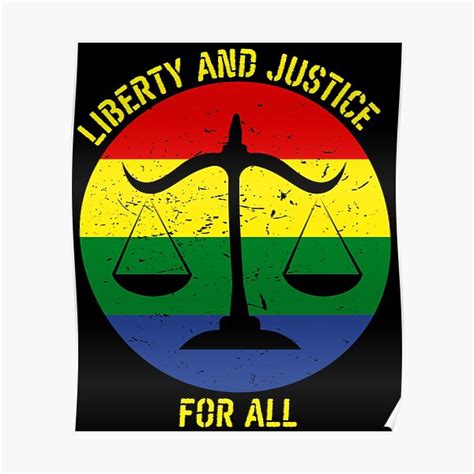 Liberty And Justice For All Lady Justice Retro Poster For Sale By Rockbeedesigns Redbubble