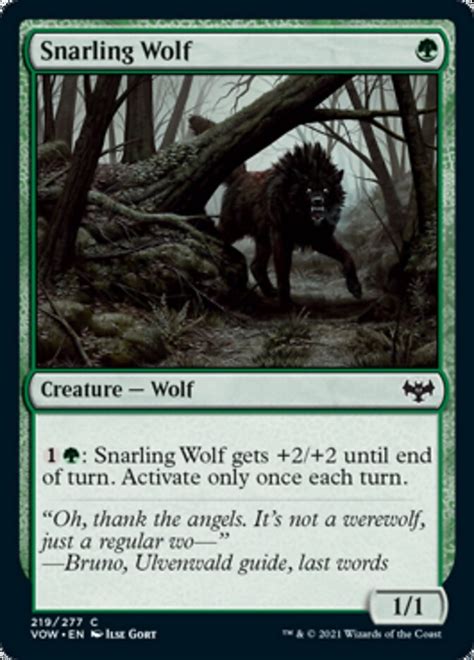 Snarling Wolf Printings Prices And Variations Mtg