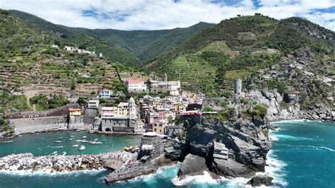 Manarola Village Cinque Terre Coast Italy Colorful Town In Liguria One