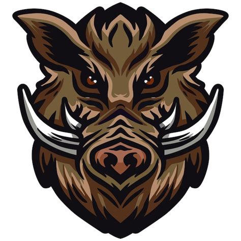 Premium Vector Wild Boar Face Illustration Wild Face Vector