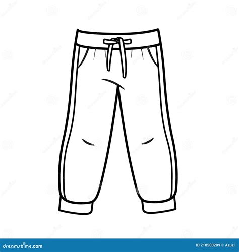 Pantalones De Chándal Con Cordón Para Niños Contorno Para Colorear En