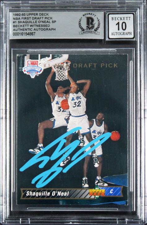 Shaquille O Neal Signed 1992 93 Upper Deck 1 SP RC BGS Autograph