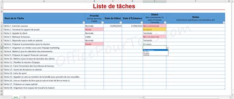 Modèles Tableaux Excel De Suivi De Tâches Officepourtous