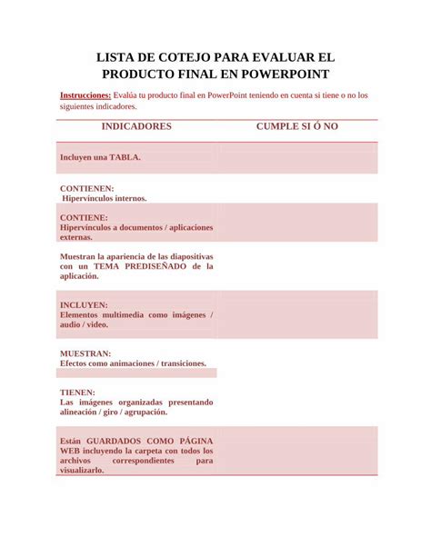 Pdf Lista De Cotejo Para Evaluar Presentacion Dokumen Tips Hot Sex