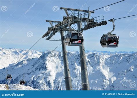 Ski lifts in Austria stock photo. Image of cold, skiing - 21496032