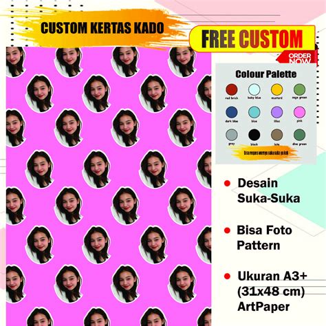 Jual Kertas Kado Custom Menerima Custom Wajah Ucapan Cetak Gift Paper