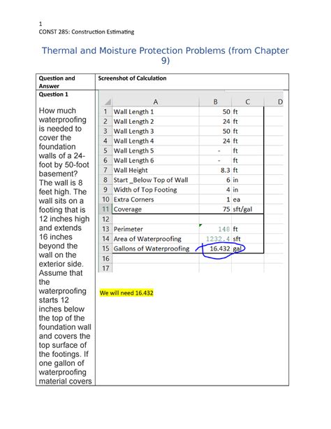 Chapter 9 Estimating CONST 285 Construction Estimating Thermal And