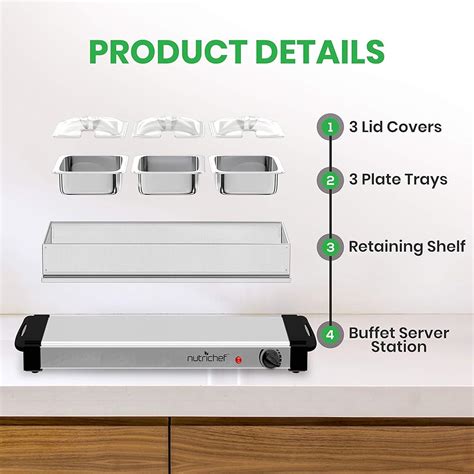 NutriChef Tray Buffet Server Hot Plate Food Qatar Ubuy