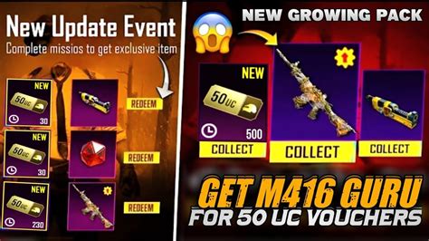 500 50 UC VOUCHERS Get Silver Guru M416 For New Trick New Growing