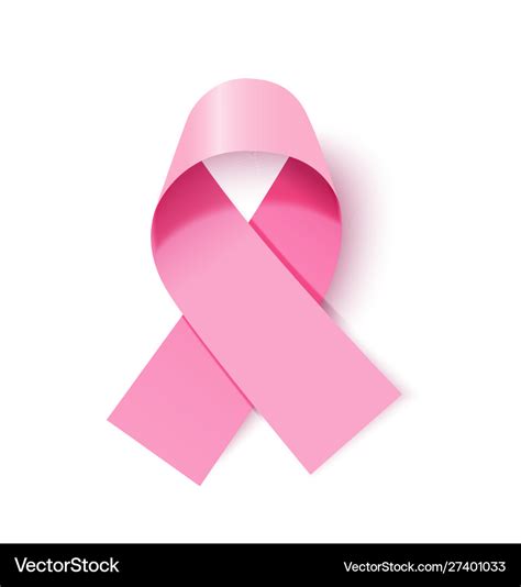 Awareness pink ribbon realistic isolated Vector Image