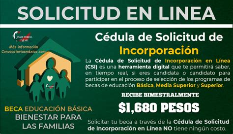 Solicita La Beca C Dula De Solicitud De Incorporaci N Csi Beca