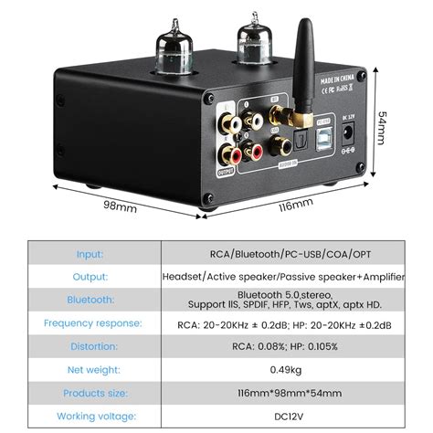 Aiyima T Jan Tube Vacuum Preamplifier Audio Decoder Bluetooth