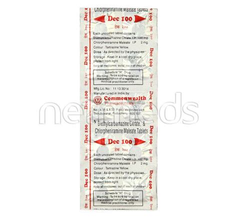 Buy Dec 100mg Tablet 10s Online At Upto 25 Off Netmeds