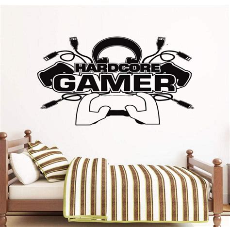 Hardcore Gamer Wall Sticker Vinyl Decoración para el hogar para adolescentes Boys Bedroom