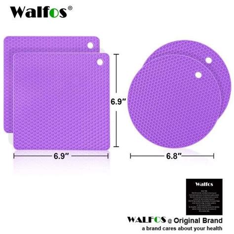 MANIQUE Purple Tapis De Dessous De Plat En Silicone 4 Supports De Pot