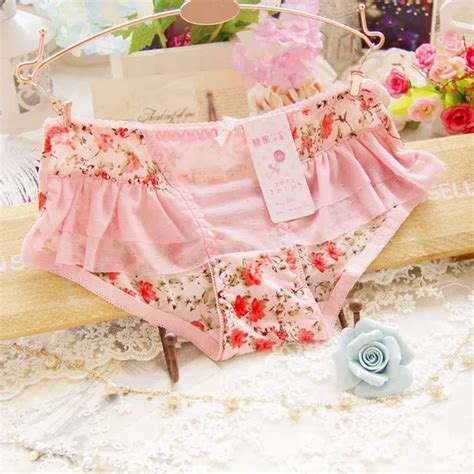 Brand Women Sexy Lace Pink Floral Panties Women S Low Waist Cotton Briefs Underwear Thongs Sexy