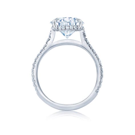 The Kwiat Setting Engagement Ring with a Kwiat Round Diamond and Pavé ...