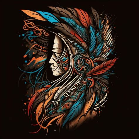 Drawn Native American Feathers