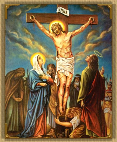 Jesus On The Cross Surrounded By People