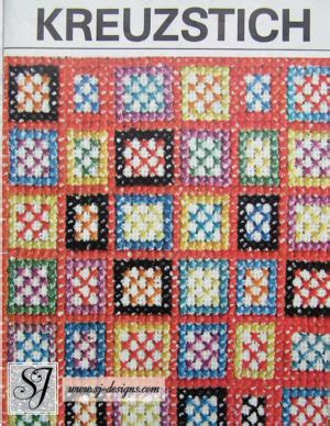 1976 Kreuzstich Cross Stitch Patterns And Borders Booklet SJ Designs