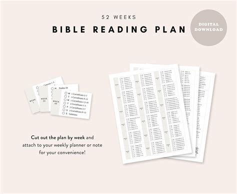 Bible Reading Plan 52 Week Bible Reading Plan 365 Days Bible Reading