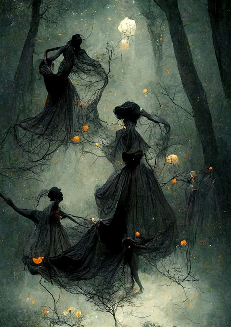 Dancing Forest Witches Download Printable Wall Art - Etsy