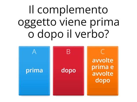 Il Complemento Oggetto Quiz