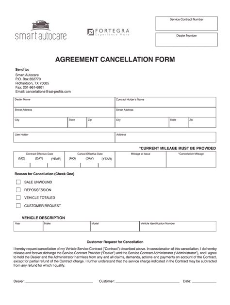 Smart Autocare Cancellation Form Fill Out Sign Online Dochub