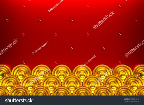 Gold Circle Pattern Background 3d Renderings Stock Illustration