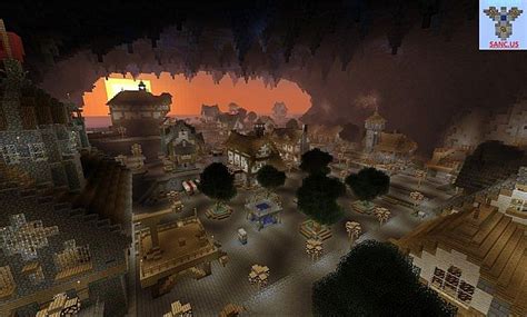 Underground Cave Town Minecraft Map