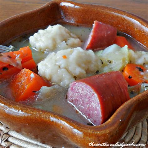 Smoked Sausage And Cabbage With Dumplings The Southern Lady Cooks