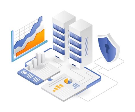 Premium Vector Flat Isometric Illustration Concept Server Data