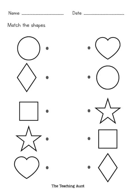 Matching Shapes Worksheets The Teaching Aunt