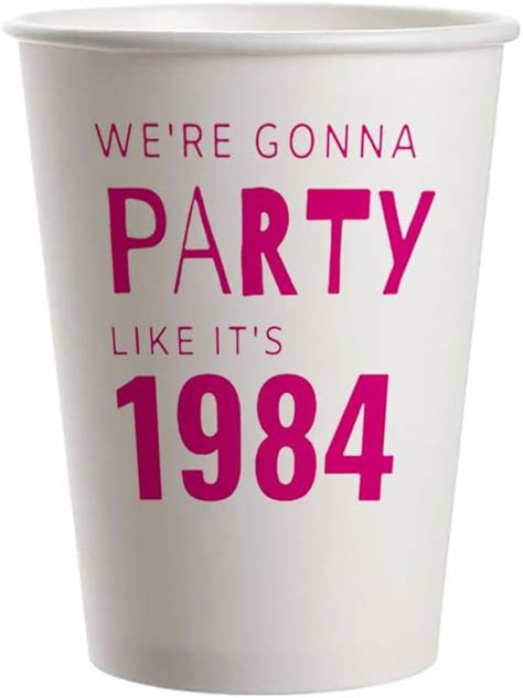 Amazon SharkBliss 1984 40th Birthday Party Cups 20 Pack 9oz Pink