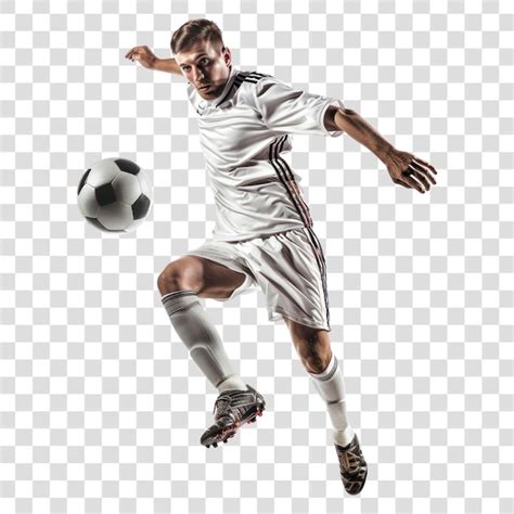 PNG Soccer Player Kicking Ball Football Athlete Sports Premium AI