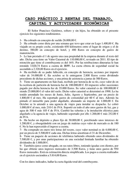 Caso Práctico 2 Irpf Segundo Caso Practico Irpf Caso PrÁctico 2