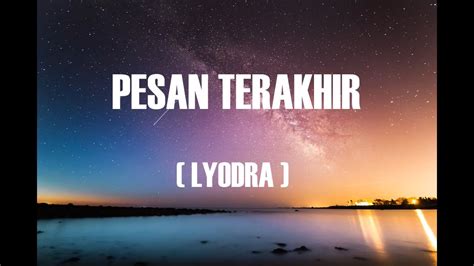 Lyodra Pesan Terakhir Lirik Cover By Mitty Zasia Genggam