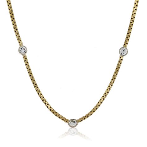 14k Yellow Gold Diamonds By The Yard 25 Necklace