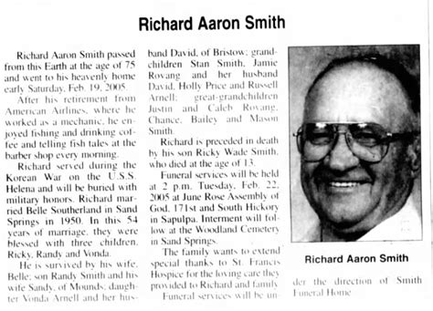 Richard Aaron Smith Obituary