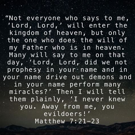 Matthew Not Everyone Who Says To Me Lord Lord Will Enter