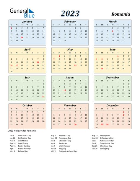 Calendar 2023 Excel Romania Countryballs - IMAGESEE