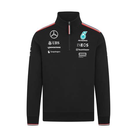 Mercedes Amg Petronas F Men S Team Black Zip Sweatshirt