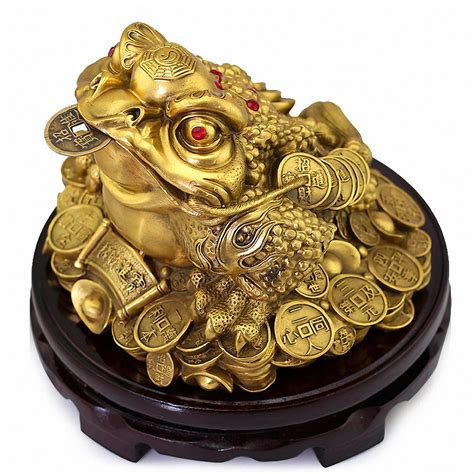 Buy Large Size Brass Feng Shui Money Frog Three Legged Wealth Frog Or