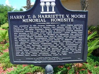 Harry T Harriette V Moore Memorial Homesite Florida Historical