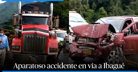 Terrible trancón en vía nacional a Ibagué por accidente Camioneta