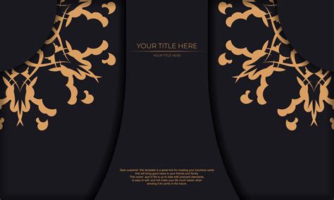 Black template banner with Indian ornaments and place under the text ...