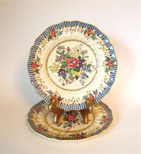 Antique Plates Set Royal Doulton The Vernon By Houseoflucien