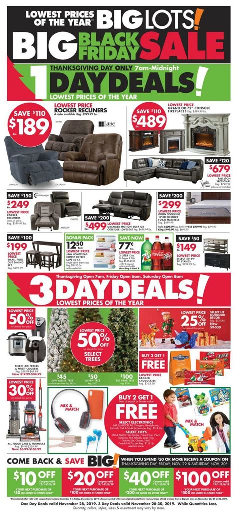 Big Lots Black Friday Ad 2019 Sale Live Now