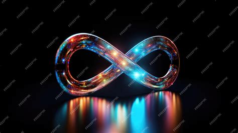 Premium AI Image | Image of holographic infinity symbol on a black ...