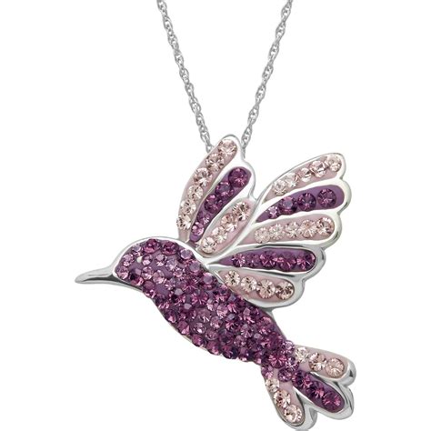 Brilliance Fine Jewelry Sterling Silver Hummingbird Pendant Made With